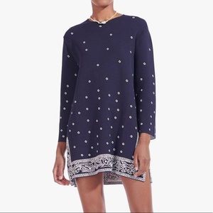 NEW Staud Cheyenne Dress - Bandana Print Deep Sea size medium